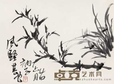 衲子 墨竹 镜心 34×46cm